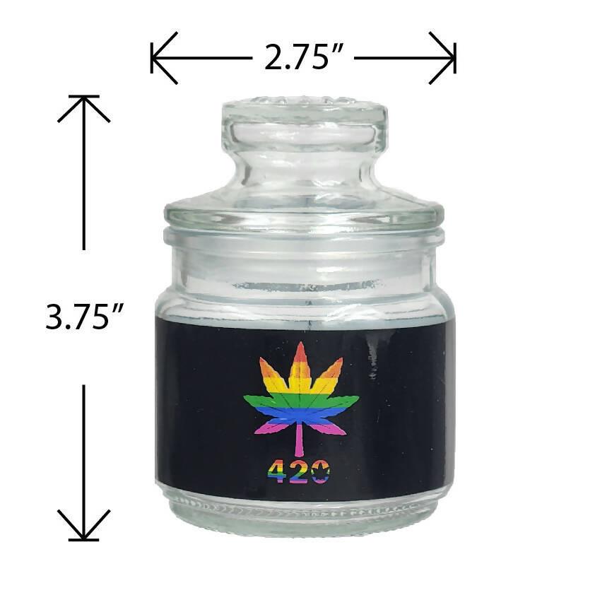 ASHTRAY AND STASH JAR SET - RAINBOW LEAF DESIGN Secondary image