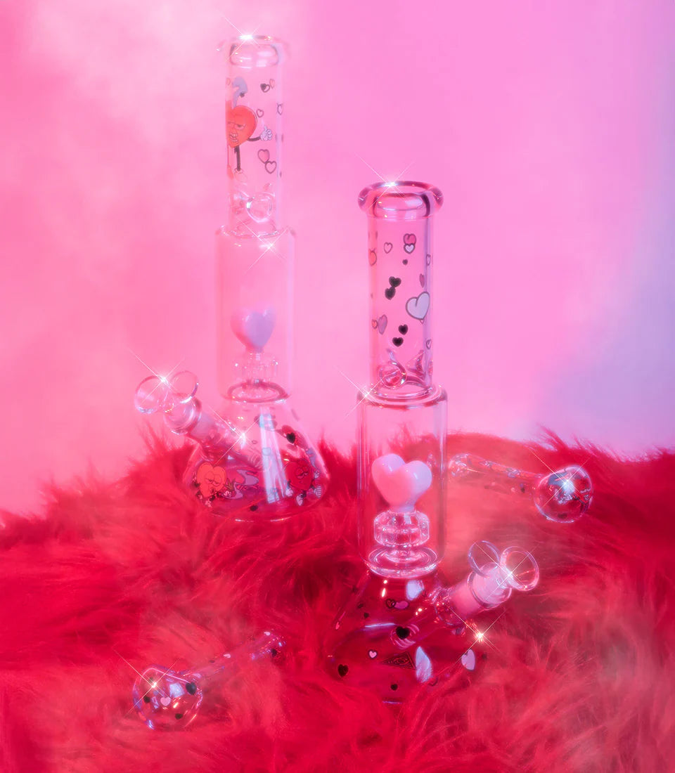 Red Eye Glass® | 12" Dual Chamber Floating Heart Water Pipe [REG174] Secondary image
