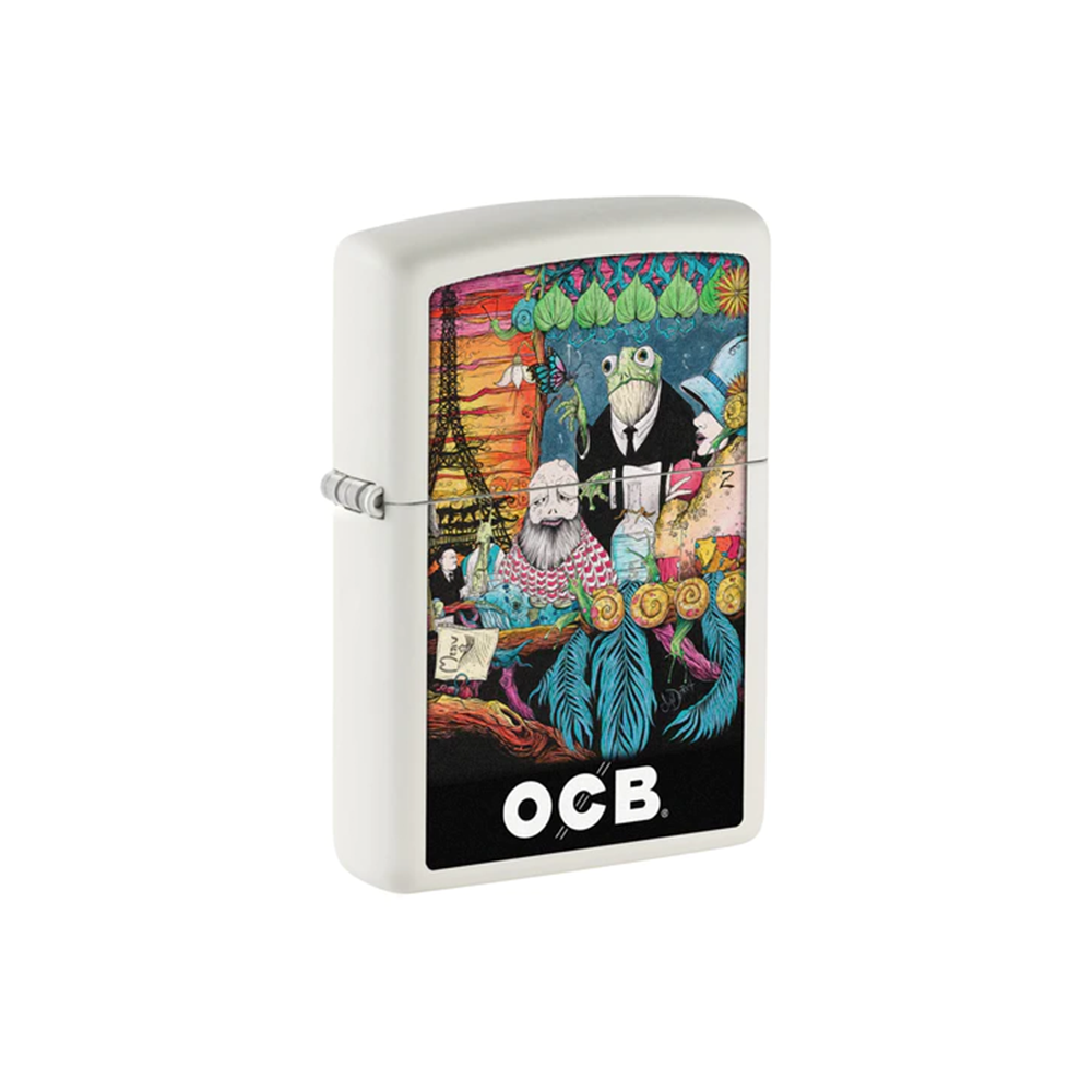 Zippo 214-110387 OCB Reg White Matte Rolling Tray Cafe Culture Main image
